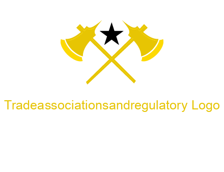 crossed battle axes with star logo