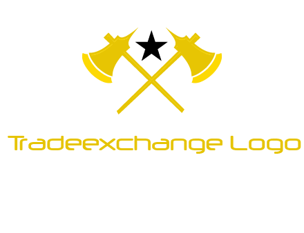 crossed battle axes with star logo