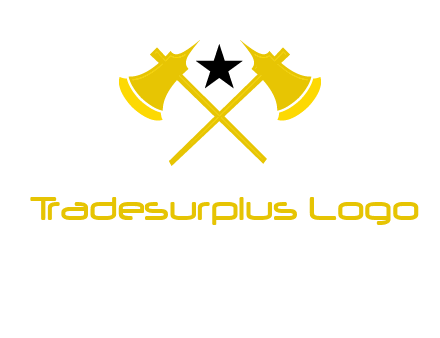 crossed battle axes with star logo