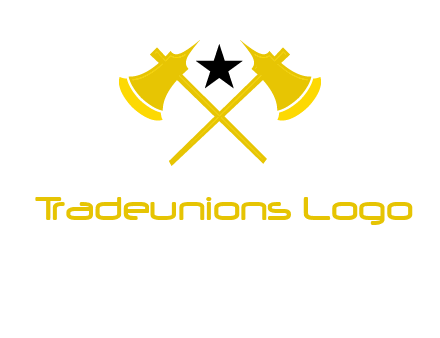 crossed battle axes with star logo