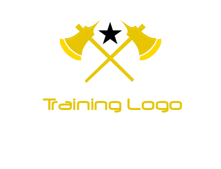 crossed battle axes with star logo