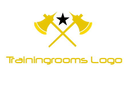 crossed battle axes with star logo