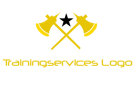 crossed battle axes with star logo