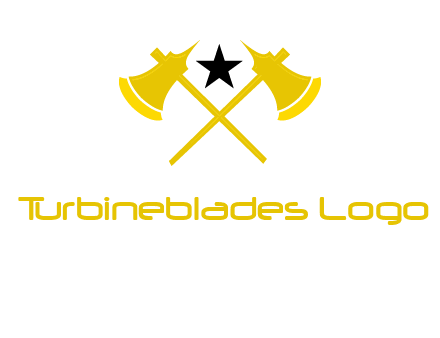 crossed battle axes with star logo