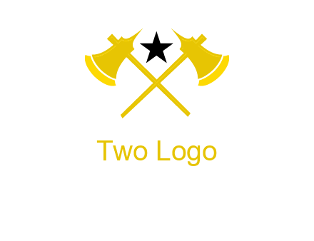 crossed battle axes with star logo