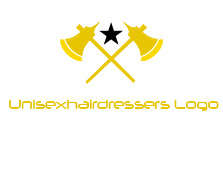 crossed battle axes with star logo