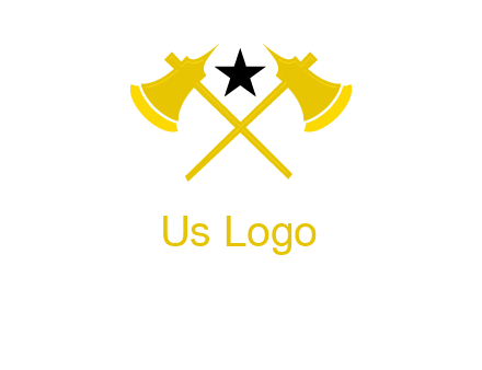 crossed battle axes with star logo