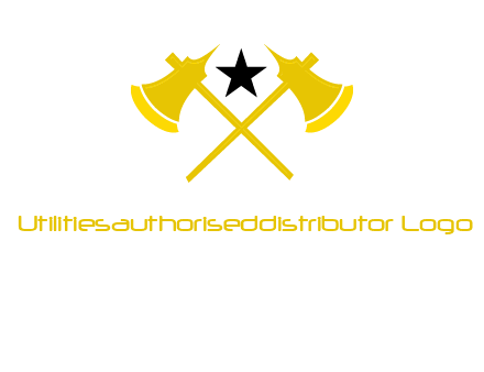 crossed battle axes with star logo