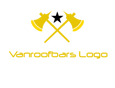 crossed battle axes with star logo