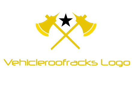 crossed battle axes with star logo