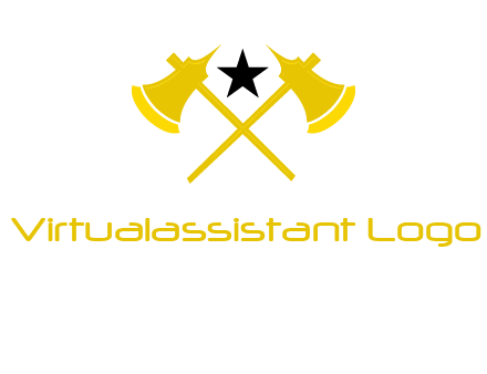crossed battle axes with star logo