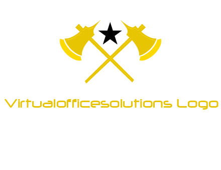 crossed battle axes with star logo