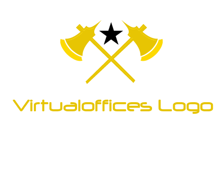 crossed battle axes with star logo