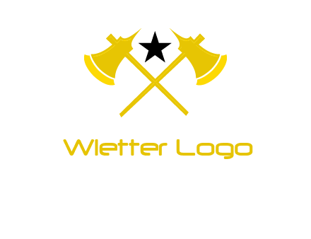 crossed battle axes with star logo