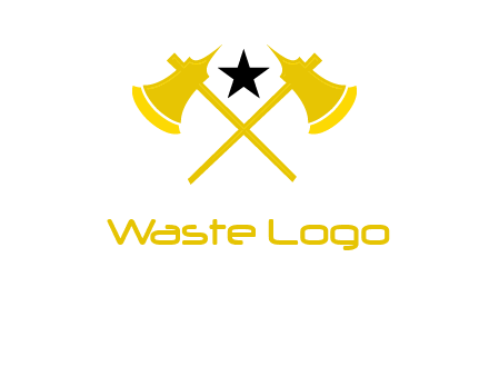 crossed battle axes with star logo