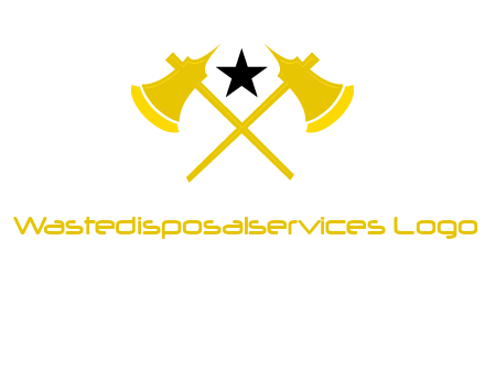 crossed battle axes with star logo