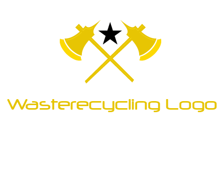 crossed battle axes with star logo