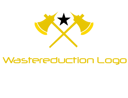crossed battle axes with star logo