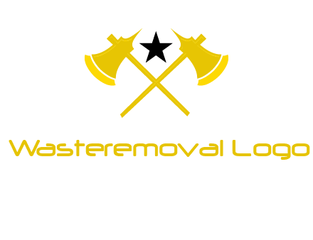 crossed battle axes with star logo
