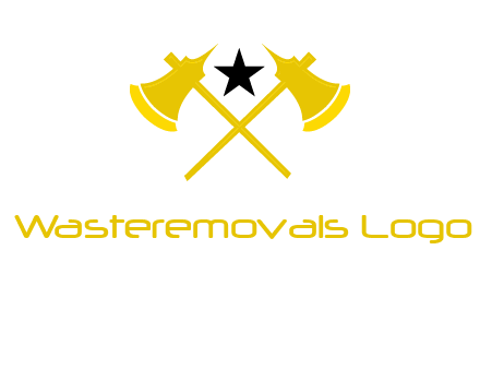 crossed battle axes with star logo