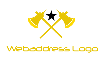 crossed battle axes with star logo