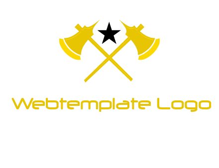 crossed battle axes with star logo