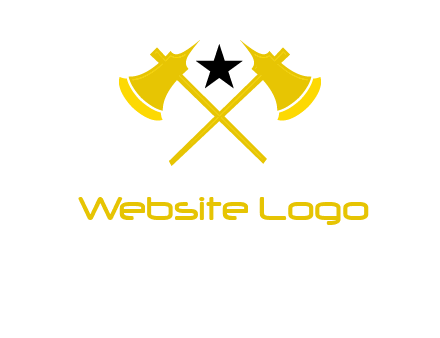 crossed battle axes with star logo