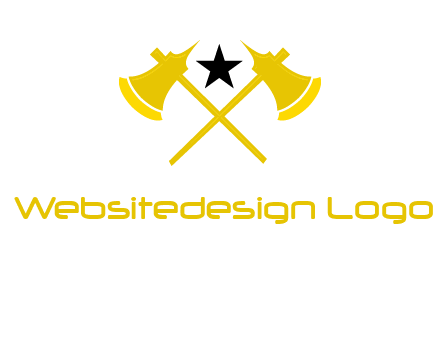 crossed battle axes with star logo
