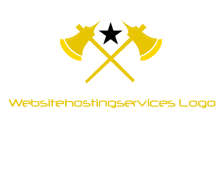 crossed battle axes with star logo