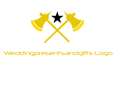crossed battle axes with star logo