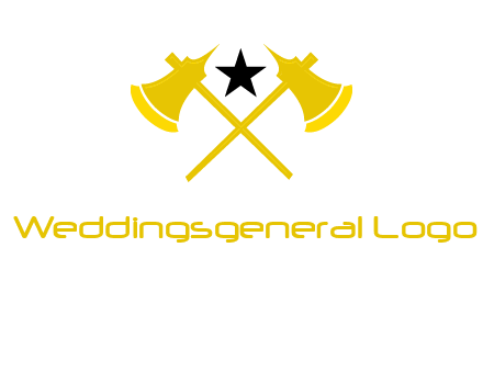 crossed battle axes with star logo