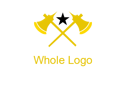 crossed battle axes with star logo