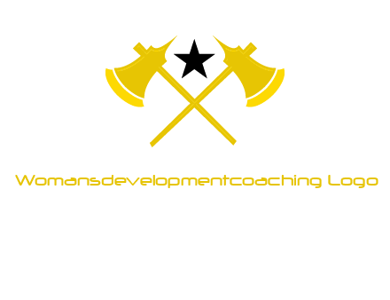 crossed battle axes with star logo