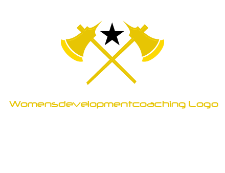 crossed battle axes with star logo