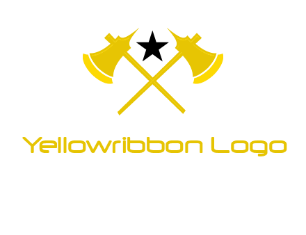 crossed battle axes with star logo
