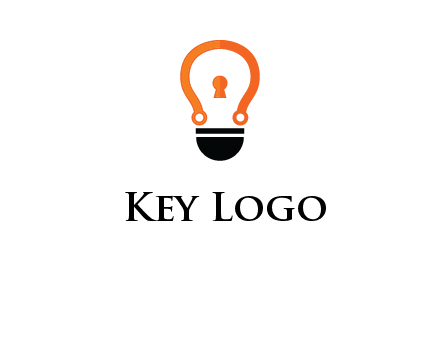 key whole in light bulb logo