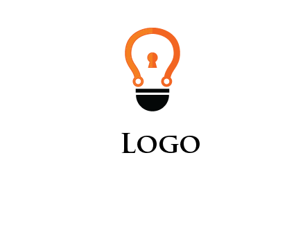 key whole in light bulb logo