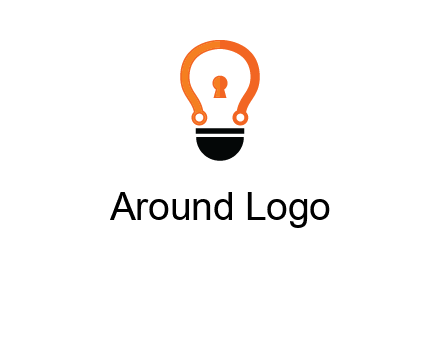 key whole in light bulb logo