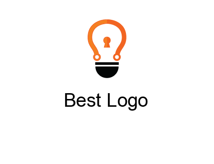 key whole in light bulb logo