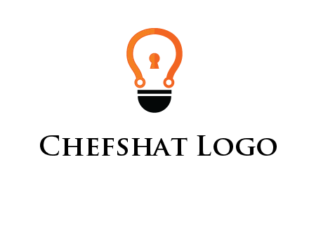 key whole in light bulb logo
