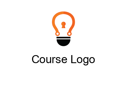 key whole in light bulb logo