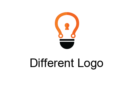 key whole in light bulb logo