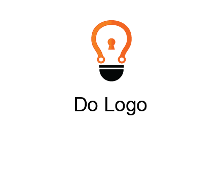 key whole in light bulb logo