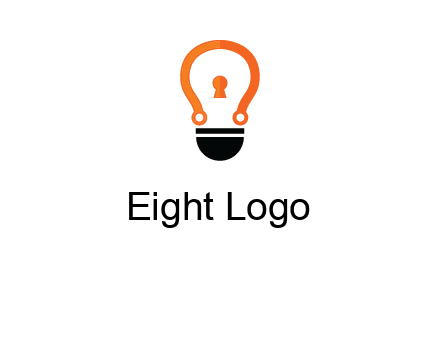 key whole in light bulb logo