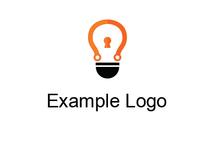 key whole in light bulb logo