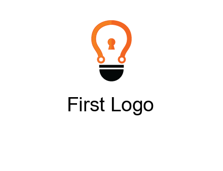 key whole in light bulb logo