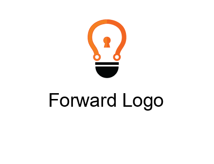 key whole in light bulb logo