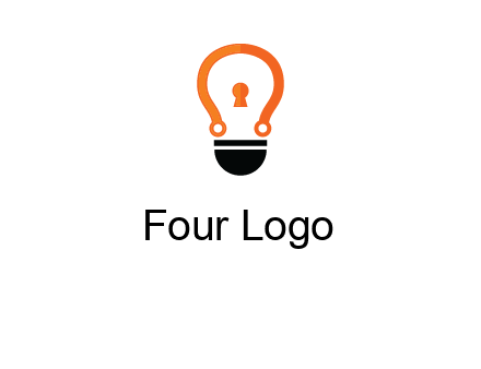 key whole in light bulb logo