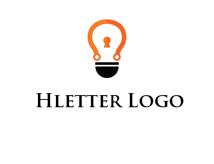 key whole in light bulb logo