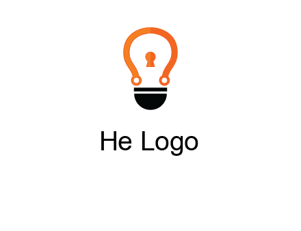 key whole in light bulb logo